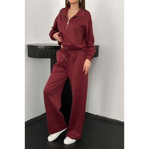 Combinaison de plongée thermique longue à fermeture éclair frontale bordeaux pour la natation, la plongée, la pêche sous-marine et la plongée libre (vente en gros) - Product Image 2