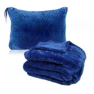 Venta al por mayor superventas logotipo personalizado manta de viaje polar piña almohada conjunto manta de avión - Product Image 2