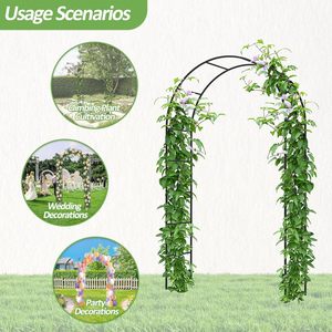 Arco de Entrada para Jardín, Resistente, de Acero con Revestimiento Antioxidante, Fácil de Montar, para Plantas Trepadoras, Decoración de Jardín para Bodas - Product Image 3