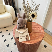 Jellcatt UK - Peluche de Conejito Gris Adorable con Sobre de Tela, Muñeco de Conejo de Peluche Kawaii
