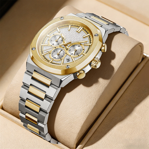 Custom 316L Stainless Steel Case Back Japan Movement High End Wrist Quartz Men Chronograph Watch - Product Image 1