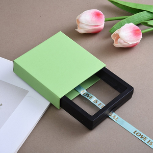 9*9 11*11cm mỏng treo nhựa PE phim hiển thị bao bì hộp in logo trang sức hộp giấy với Ribbon - Product Image 2