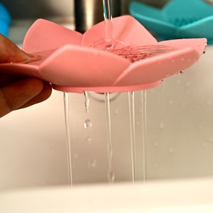 Porte-savon en silicone de qualité alimentaire en forme de lotus, antidérapant, sans accumulation d'eau, pour salle de bain, cuisine, hôtel, universel - Product Image 2