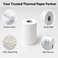 Gulungan Kertas Thermal Grosir Kertas Struk 35-80GSM 100% Pulp Kayu Pemasok Gulungan Kasir
