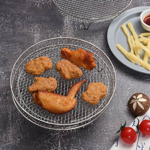 Rejilla para freidora de aire, redonda, de acero inoxidable 304, de tres capas, apilable, fácil de limpiar, para freidoras de aire - Product Image 1