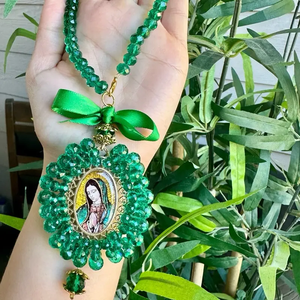 Ciondolo Artigianale di Protezione San Giuda e Vergine Maria, Gioiello Cattolico, Ornamento da Appendere, Accessori per Decorazione Casa - Product Image 1