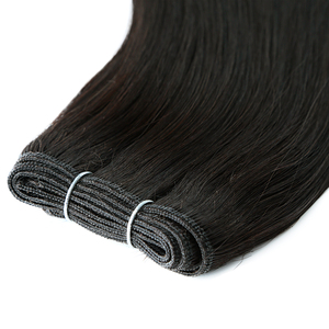 K.SWIGS Cuticle Aligned Virgin Human Hair Machine Weft Double Drawn Remy Hair Extensions <b>Silky</b> Straight Body Wave Natural Black - Product Image 1