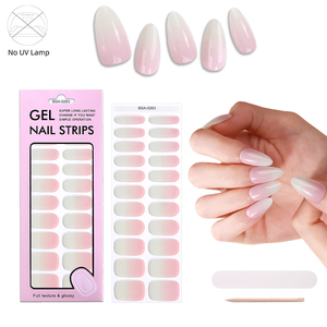 Pegatinas <span class=keywords><strong>de</strong></span> Uñas <span class=keywords><strong>de</strong></span> Gel sin HEMA, Impermeables, sin Necesidad <span class=keywords><strong>de</strong></span> Lámpara UV, Diseño Degradado Rosa Brillante, para Otoño e Invierno - Product Image 1