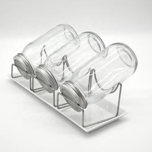 Tarro de albañil de boca ancha de brotes de soja personalizado 3 uds con tamices germinadores de vidrio para germinación de semillas de interior y uso de leche - Product Image 1