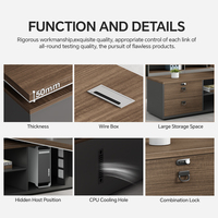 Meilleur prix, table de bureau de direction en bois biseauté créative de luxe, table de bureau de PDG, table modulaire pour chef