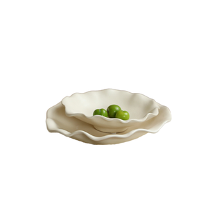 <span class=keywords><strong>Assiette</strong></span> en céramique blanche en forme de coquille d'huître jetable faite à la main pour les fêtes, la vaisselle de restaurant, les plats de fruits de mer, les assiettes à salade - Product Image 1