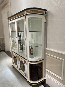Mueble de Salón Europeo de Lujo, Vitrina Blanca con Cristal, Mueble de 2 Puertas - Product Image 4
