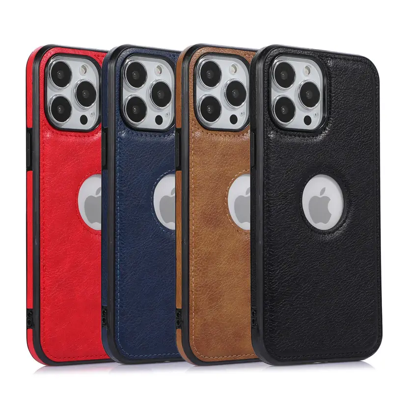 Luxury Business PU Leather Cell Phone Cover For iPhone 15 PU Smart Phone Cases