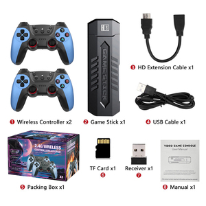 Consola de Videojuegos Clásica X2 Azul, Salida HD 4K, Múltiples Emuladores, Mando de Juego, Dos Controles Inalámbricos, Plug and Play - Product Image 5