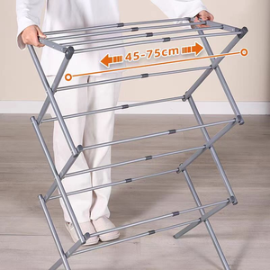 Space Saving Adjustable Expandable Foldable Metal <strong>Laundry</strong> Clothes <strong>Drying</strong> <strong>Rack</strong> - Product Image 2