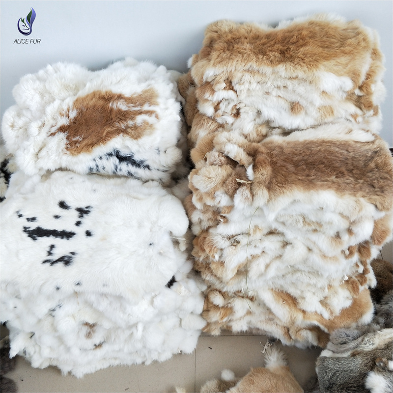 Китайская зимняя модная Натуральная серая кроличья кожа длинные волосы оптом
