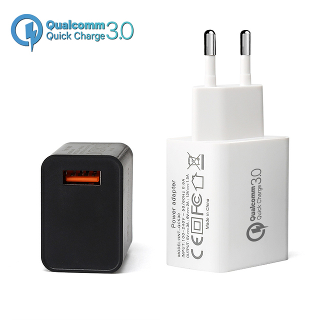 Factory Price 18W QC3.0 Quick Charger Single Port EU USB Fast Charging USB Adapter for Mobile Phone