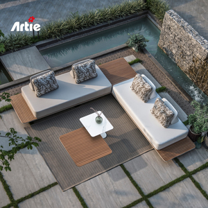 Set Divani <span class=keywords><strong>da</strong></span> Giardino Artie Moderni per Tutte le Stagioni, Set Lounge di Lusso per Esterni <span class=keywords><strong>in</strong></span> <span class=keywords><strong>Alluminio</strong></span> - Product Image 2