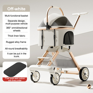 Ventes en gros de transporteurs pour animaux de compagnie, produits de voyage, fabricants de poussettes pour animaux de compagnie, taille moyenne 20 kg, détachable avec 4 roues - Product Image 3