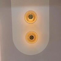 Applique murale ronde de luxe à LED pour couloir, applique murale de plafond, lumière dorée noire moderne en verre pour hôtel, restaurant, maison