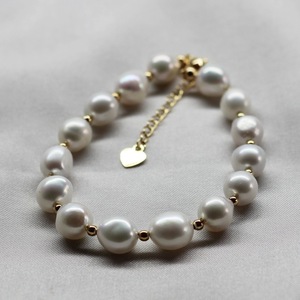 Bracelet en perles d'eau douce baroques simples et élégantes de 7 à 8 mm, bracelets élégants - Product Image 2