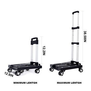 Chariot de courses pliable à 7 roues, plate-forme compacte et légère, usage extérieur, camion, robuste, 150kg, offre spéciale - Product Image 2