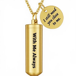 Colgante Conmemorativo Personalizado de Acero Inoxidable 316L, Chapado en Oro PVD de 14k/18k, Collar con Urna para Cenizas, Joyería para Grabar - Product Image 5