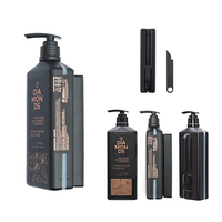 Bouteilles vides jetables murales de luxe 360 ml noir et or, écologiques, pour shampoing et gel douche d'hôtel
