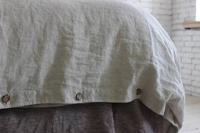 Parure de lit Donna en lin naturel 200TC avec boutons en noix de coco, 3 pièces, housse de couette et taies d'oreiller écologiques pour la maison