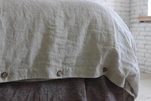 200TC Natural Linen Donna Bedding <b>Set</b> with Coconut Button 3-Piece Eco-Friendly <b>Duvet</b> Cover Comforter <b>and</b> <b>Pillow</b> Cases for Home - Product Image 6
