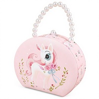 Organisateur de bijoux pour enfants au design mignon de licorne, sur le thème de la princesse, boîte de rangement pour accessoires de cheveux délicats, boîte de rangement pour pinces à cheveux, boîte cadeau d'anniversaire