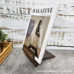 Wooden vinyl <b>record</b> rack, solid wood desktop magazine and mirror organizer, multi-functional wooden <b>storage</b> rack - Product Image 2