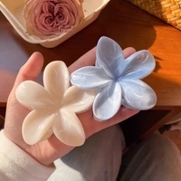 Jepit Rambut Plastik Motif Bunga Telur Marmer 8CM Gaya Liburan Musim Panas Aksesoris Jepit Rambut Wanita Modis