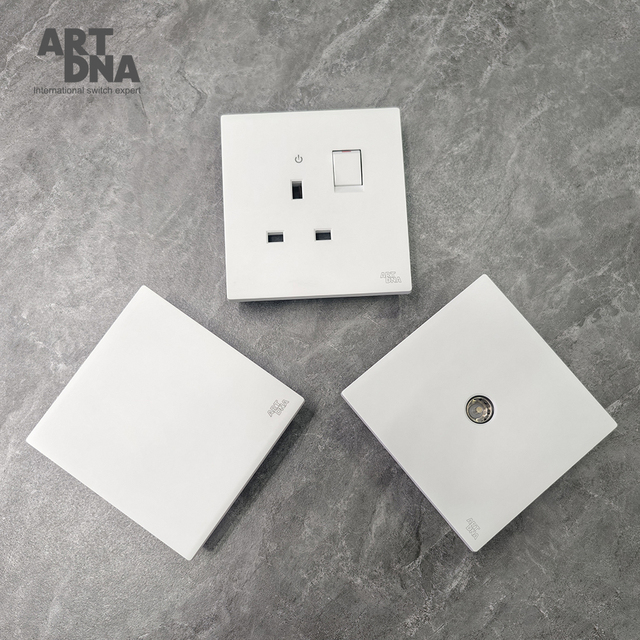 ARTDNA 13A Modern Modular Electric Light Skin Feel Matt White Wall Switches and Sockets Electrical