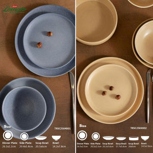 Juego de vajilla de cerámica con esmalte reactivo artesanal duradero y reutilizable, libre de BPA y ecológico para banquetes de boda, uso diario - Product Image 6