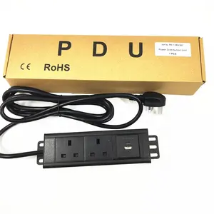 2UK 전원 USBA + USB-C 알루미늄 합금 전원 분배 장치/영국 소켓 랙 마운트 PDU 전원 스트립 USB 소켓 사무실 캐비닛 용