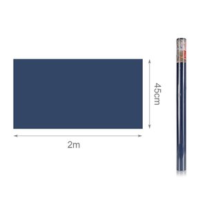 * เต้าเสียบ * 6ม้วนกระดาษเฟอร์นิเจอร์มีกาวในตัว45X200cm สีน้ำเงินเข้มวอลล์เปเปอร์มีกาวในตัวเคลือบ PVC แบบซักได้ - Product Image 2