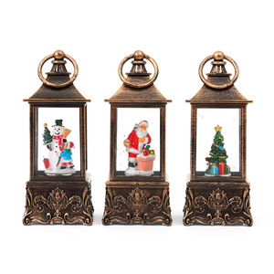 Nueva lámpara cuadrada de estilo antiguo con agua, música e iluminación de nieve, luz nocturna, adorno navideño para escritorio, regalo. - Product Image 5