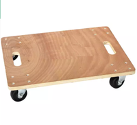 Chariot de déménagement en bois personnalisable OEM Chariot à quatre roues avec plate-forme de transport Chariot à moquette en plastique avec outil de rangement pour achats et déménagement