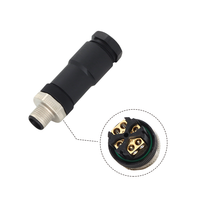 Connecteur de jonction industriel KRONZ M12 8 broches en Y, double mâle/femelle, terminaison à vis, 60V, IP67, en alliage ABS, 5m