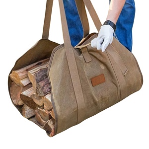 Free Sample Customized Canvas Firewood Wood Carrier Bag for Outdoor Camping with a Heavy-Duty <b>Fireplace</b> <b>Log</b> Tote - Product Image 1