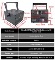 Proyector Láser de Boda 10W 6W 5W 4W 3W 2W Luz Láser para Espectáculo DMX ILDA RGB Funciona con Máquina de Humo de Nieve y Animación