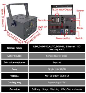 เครื่องฉายแสงเลเซอร์ DMX ILDA RGB สำหรับการแสดง10W 5W 4W 3W 2wwedding แสงเลเซอร์ทำงานร่วมกับเครื่องพ่นควันหิมะและภาพเคลื่อนไหว - Product Image 2