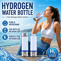 Bouteille d'eau hydrogénée en acier inoxydable 420 ml, générateur portable haute concentration 1200 ppb, tasse à eau riche en hydrogène