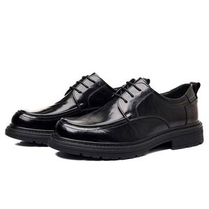 Nuevos Zapatos Casuales de Negocios con Cordones de Cuero Genuino para Hombre, con Punta Ancha, Suela Gruesa y Transpirables, para Oficina y Carrera Profesional - Product Image 5