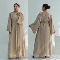Robe Abaya pour femmes, style turc, vêtements islamiques modestes, boutons en bois, kaftan, vêtements musulmans de Dubaï, robe longue à manches longues, vente en gros