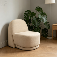 Fauteuil d'appoint à dossier haut en bouclette, fauteuil de salon, chaise longue, fauteuil rembourré, canapé individuel, mobilier
