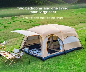Carpa Automática <span class=keywords><strong>de</strong></span> Doble Capa para Exteriores, <span class=keywords><strong>Dos</strong></span> Habitaciones, Un Salón, para 2 Personas, 5-8 Personas, Tela Oxford, Impermeable 1000mm, para las Cuatro Estaciones - Product Image 4