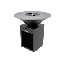 Barbecue d'extérieur en acier Corten avec foyer au gaz et chauffage sans fumée pour patio, jardin et fêtes en plein air