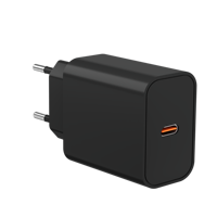 Cargador de Pared PD de 20 W con Enchufe Europeo, Adaptador de Corriente Tipo C de Carga Rápida, Mini Cargador Portátil de Viaje, Cable Retráctil OTP para Móviles
